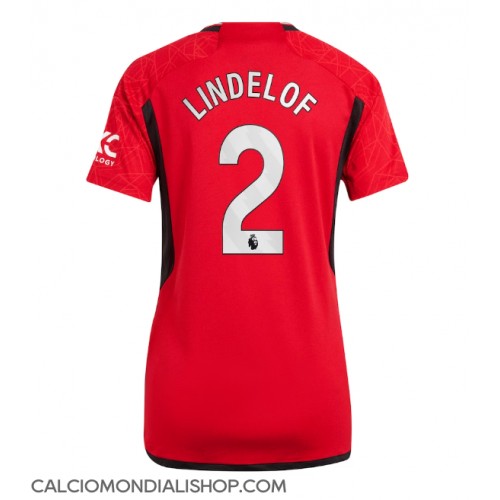 Maglie da calcio Manchester United Victor Lindelof #2 Prima Maglia Femminile 2023-24 Manica Corta